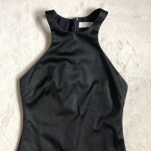 Aritzia Babaton Little Black Mini Dress High Neck Bodycon - Picture 3 of 6